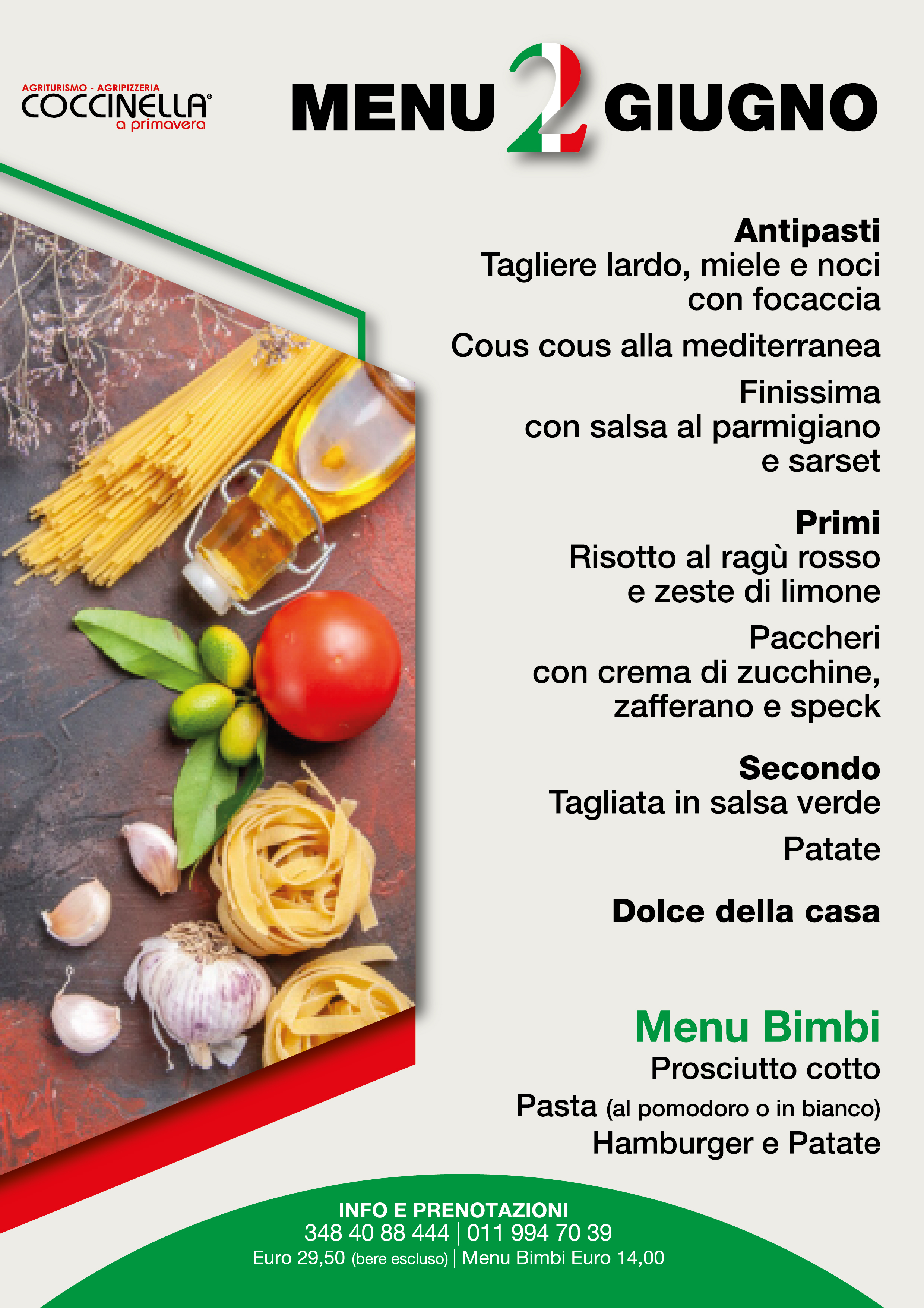 Agriturismo Coccinella - Menu Pasquetta